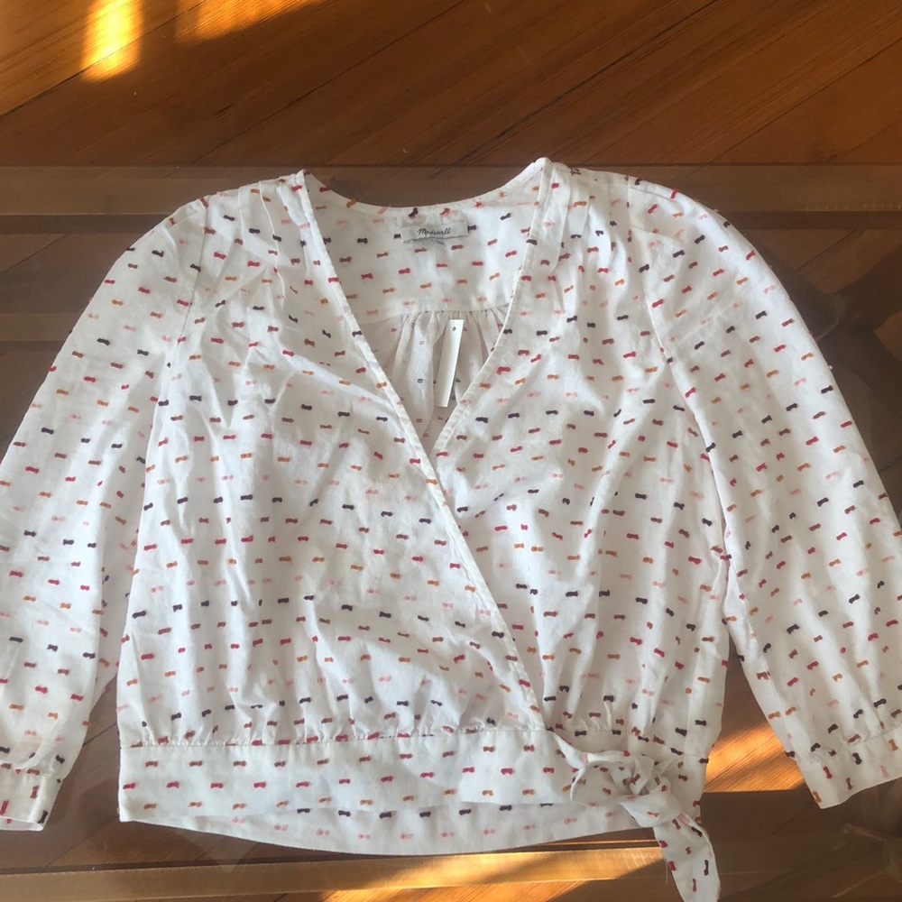 NBW Madewell patterned 3/4 sleeve blouse NWT